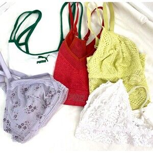 Lot Five XLarge Bras One Puma Tank Top Red Pink Yellow Lavender Auden White H&M